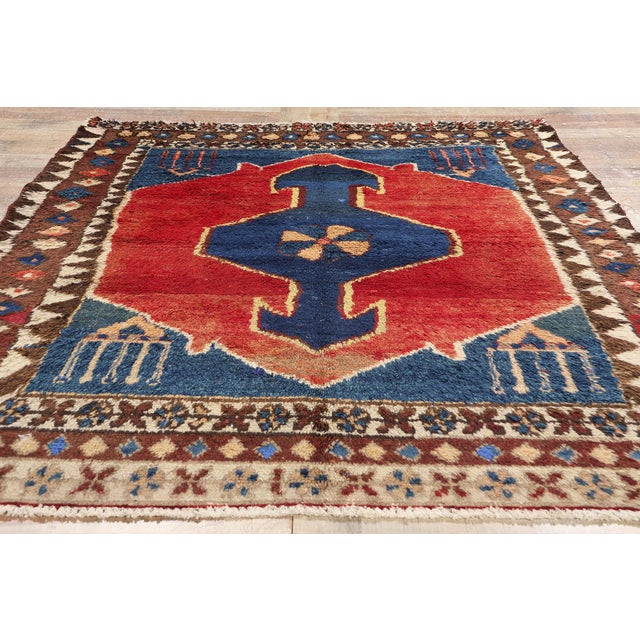 Red Vintage Persian Lori Rug - 05'06 X 07'03 For Sale - Image 8 of 9
