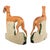 Cinnamon Antique 19thC Pair of Staffordshire Whippets Greyhounds Hunting Dog Figures 1860 For Sale - Image 8 of 17