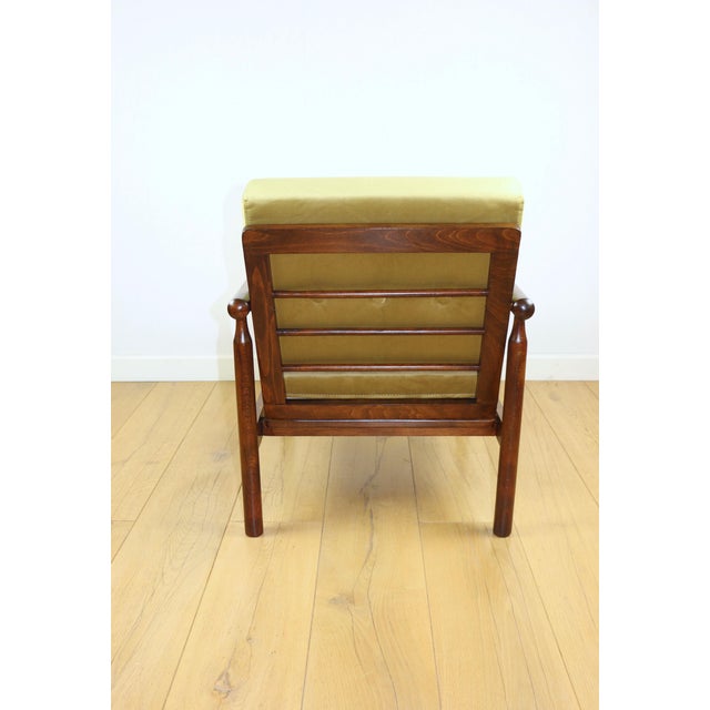 Vintage Wooden Stobrawa Armchair in Olive from Bączyk For Sale - Image 6 of 13