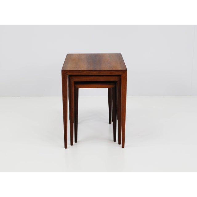 Severin Hansen Nesting Tables in Rosewood by Severin Hansen for Haslev Møbelsnedkeri, Denmark, 1960s, Set of 3 For Sale - Image 4 of 14