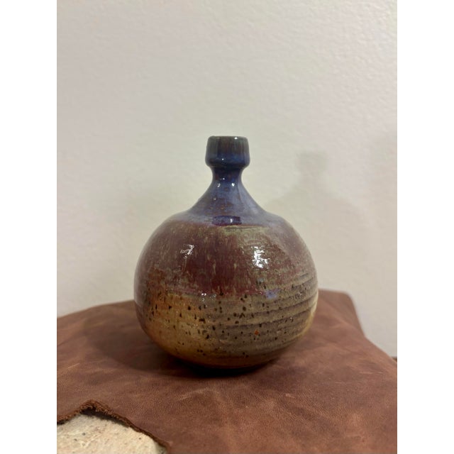 Mid-Century Modern Vintage Mid-Century Modern Signed American Studio Pottery Bud Vase For Sale - Image 3 of 6