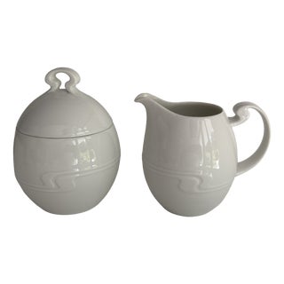 Asimmetria Milk Jug and Sugar Bowl by Bjørn Wiinblad for Rosenthal Studio Linie Germany, 1992, Set of 2 For Sale