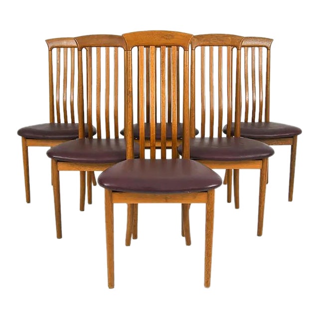 Set 6 Teak Danish Modern Dining Chairs For Sale