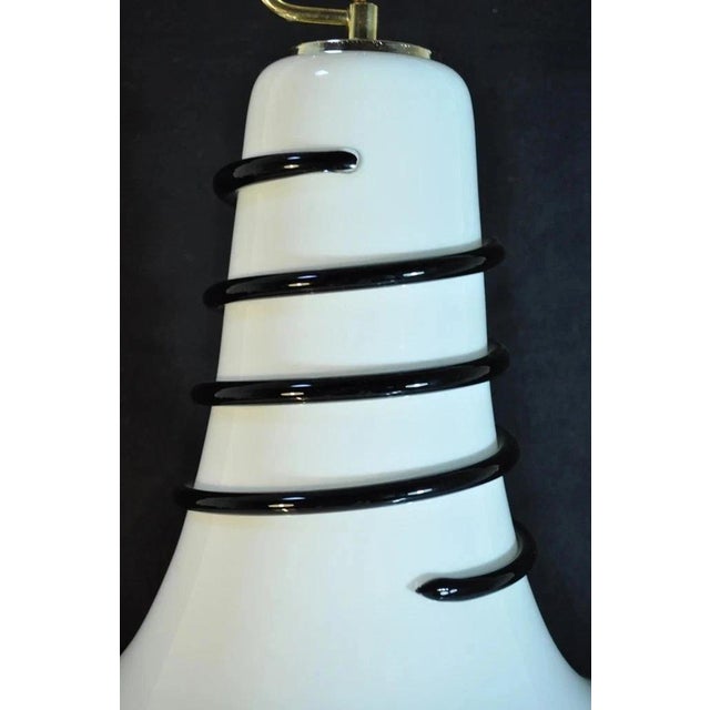Mid 20th Century Vintage Mid Century Modern Murano Blown Glass Bell Pendant Chandelier Fixture For Sale - Image 5 of 8