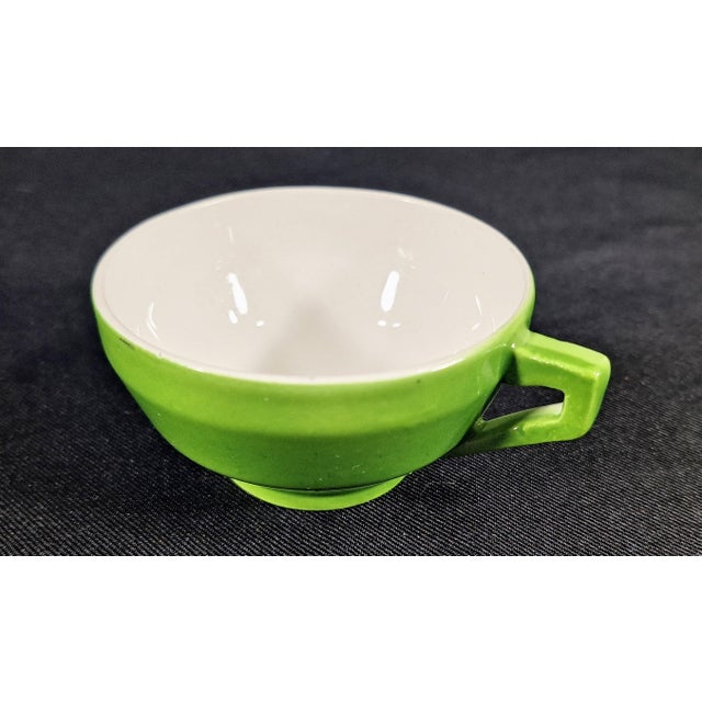 Vintage Green Laveno Italian Tea Set, Società Ceramica Italiana, Mid Century For Sale In Orlando - Image 6 of 13