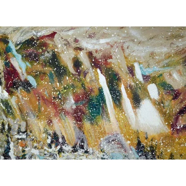 Yellow Earl Biss "Autumn Storm on the Crazy Woman Mountain" Hand Signed Limited Edition Serigraph For Sale - Image 8 of 10