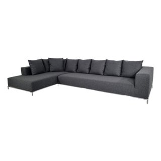 George Large L-Shaped Sectional Sofa in Charcoal by Antonio Citterio for B&B Italia For Sale