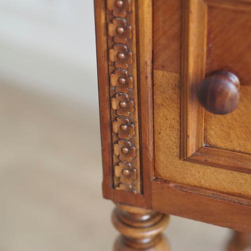 Antique Bedside Table with Marble Top and Marble Lining, 1890s For Sale - Image 11 of 18