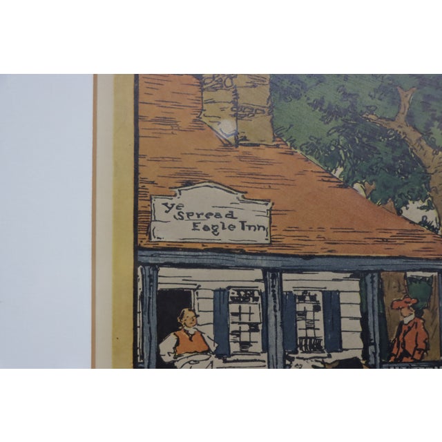 Brown Framed 1908 Spread Eagle Inn Historical Print by Robert Smith Ale Brewing Co. For Sale - Image 8 of 11
