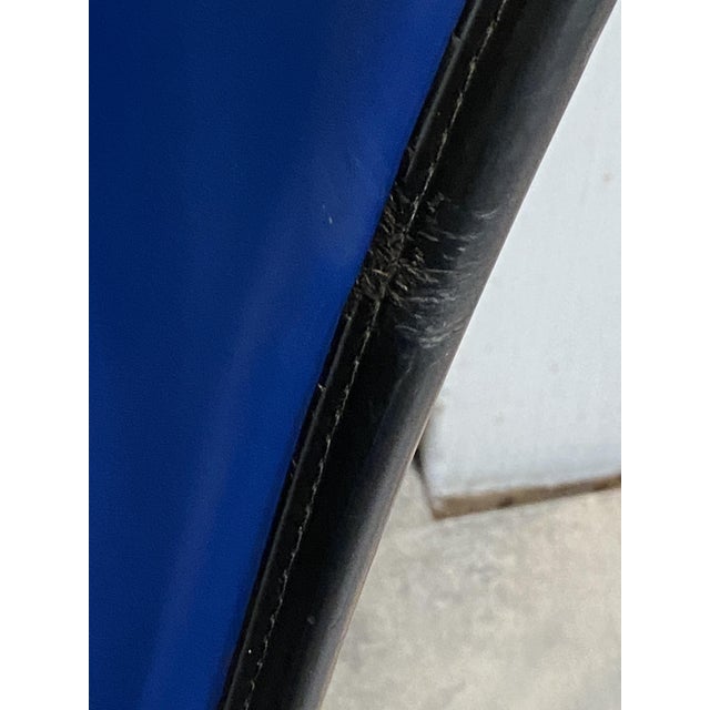 Vintage Blue Vinyl and Fiberglass Chair by Charles and Ray Eames for Herman Miller, 1950s For Sale - Image 3 of 18