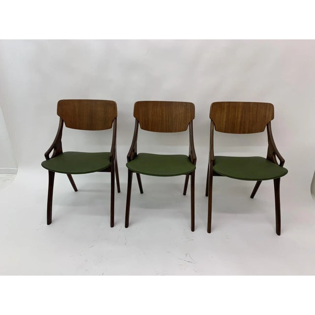 Brown Danish Dining Chairs by Arne Hovmand Olsen, 1950s, Set of 3 For Sale - Image 8 of 18