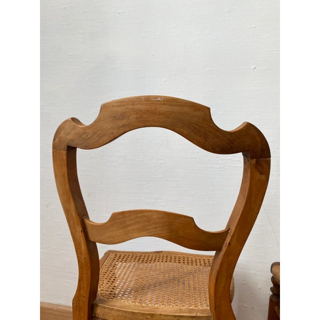 Wood Louis Philippe Chairs in Beech and Cane, 1890s, Set of 2 For Sale - Image 7 of 11