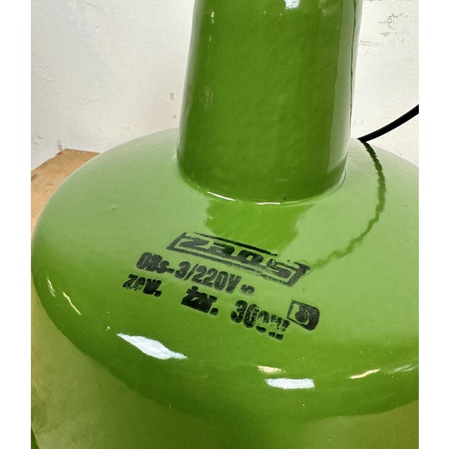 Industrial Green Enamel Factory Lamp from Zaos, 1960s For Sale - Image 13 of 15