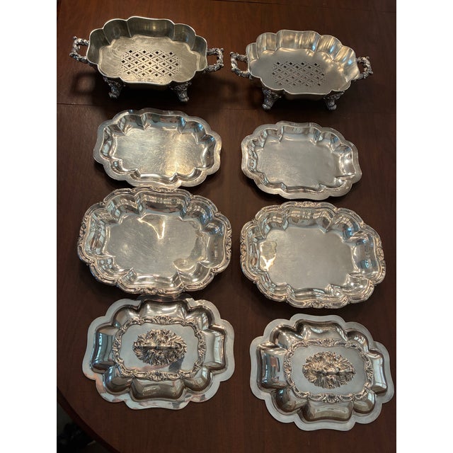 English Antique English Silver-Plate Four Piece Entre’e Servers, Sheffield For Sale - Image 3 of 11