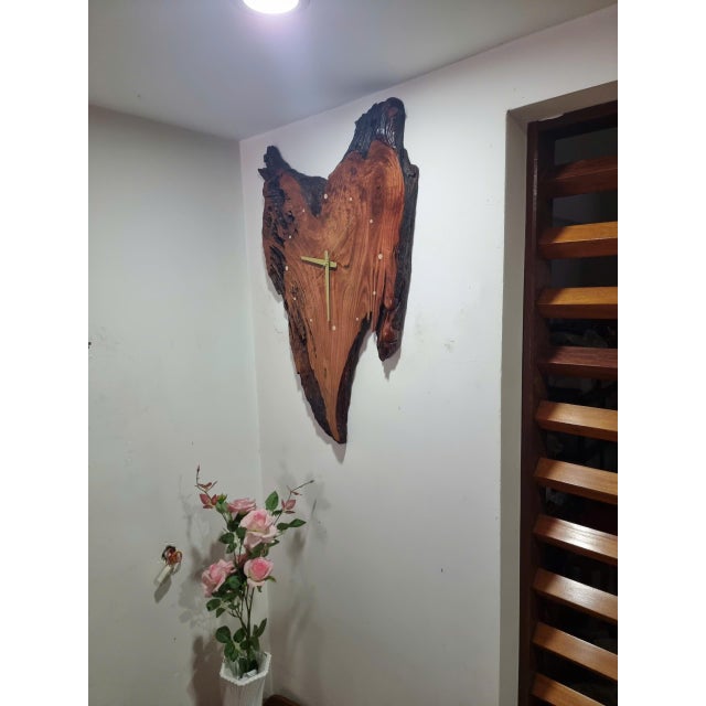 Contemporary Bleeding Heart - One-of-a-Kind Handcrafted Driftwood Wall Clock Sculpture For Sale - Image 3 of 18