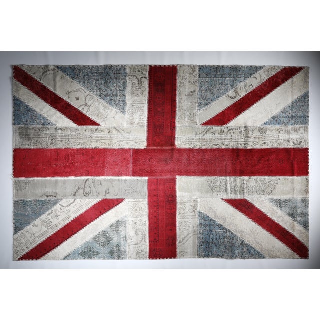 Contemporary Patchwork Rug With Bold Geometric Cross Design - 6' 6'' X 10' 2'' This bold patchwork rug is handcrafted from...