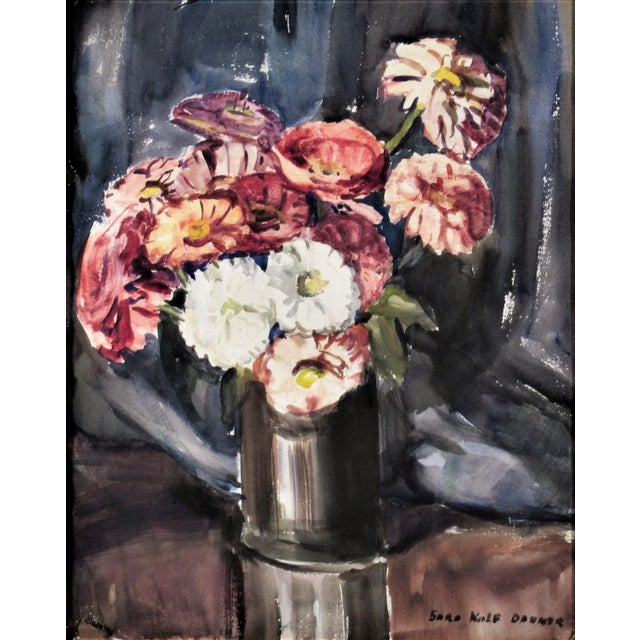 This artwork "Flower in a Vase" c.1950 is a watercolor on paper by noted California artist Sara Ethel Kolb Danner,...