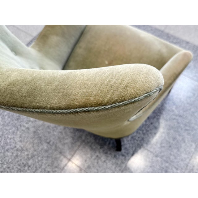Danish Modern Mohair Wingback Armchair in the Style of Frits Henningsen For Sale - Image 10 of 15