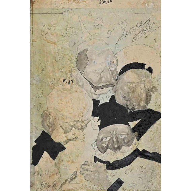 The Terror Of Big Heads is an original artwork realized by Gabriele Galantara in the Early 20th Century. Drawing in ink,...