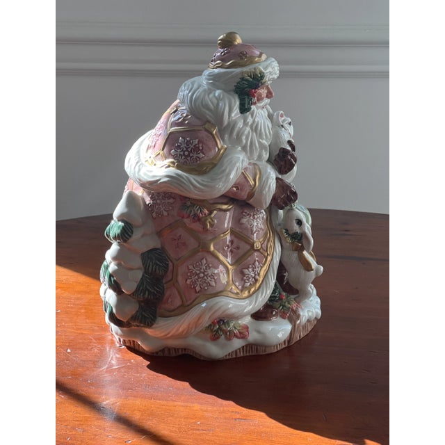 Traditional 1990s Fitz and Floyd Santa Claus Lidded Jar For Sale - Image 3 of 8