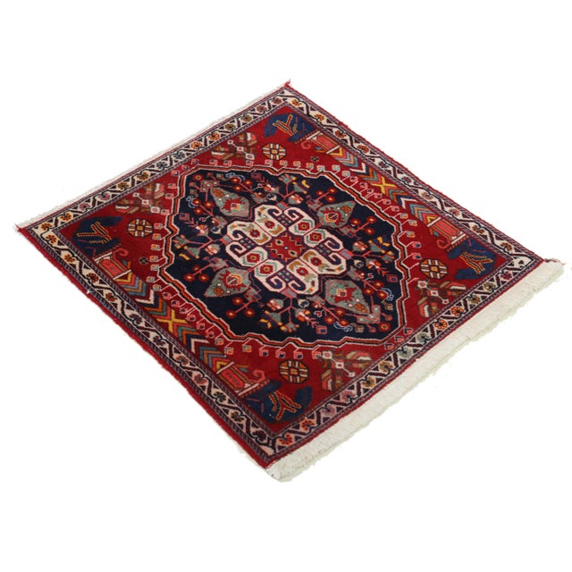 Traditional Fine Hand Knotted Square Abadeh Rug For Sale - Image 3 of 4