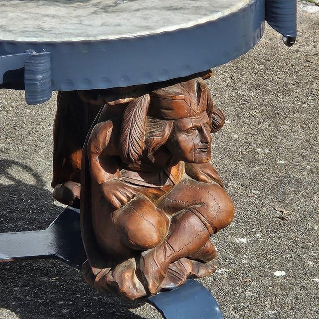 Forged Iron Lounge Table with Marble Top by Jean Maurice Rothschild, 1950s For Sale - Image 16 of 18