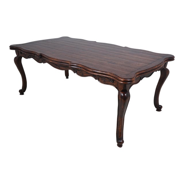 Bausman Distressed Finish Country French Dining Room Table For Sale