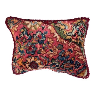 1970s Pillow W/ Rug Fragment, 1' X 10" For Sale