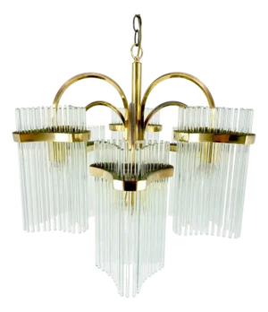 Glass Rod Prisms Gaetano Sciolari Chandelier Light Fixture .