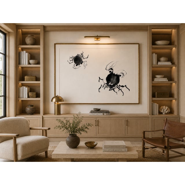 Japanese Crabs by Katsushika Hokusai, Vintage Japanese Art Print Reproduction, 60" X 40" For Sale - Image 9 of 10
