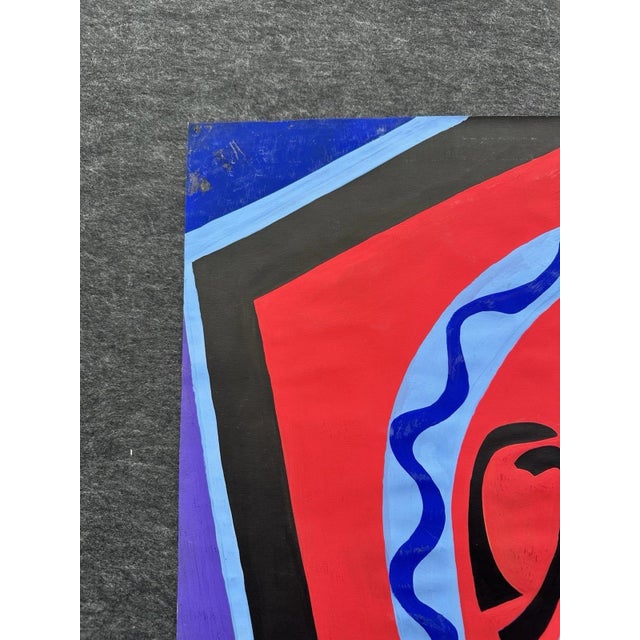 Dagobert Peche Eikemeyer Dagobert, Abstract Modernist Garish, 1960, Oil on Canvas For Sale - Image 4 of 13