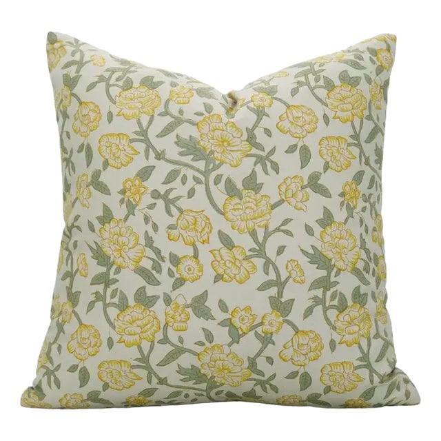 Fabdivine Handmade Block Printed Cushion Cover 22x22 Inch Cotton Linen-Mrignayani For Sale