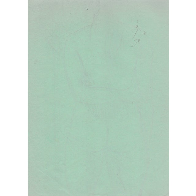 Figurative 1981 James Bone Standing Female Drawing For Sale - Image 3 of 3