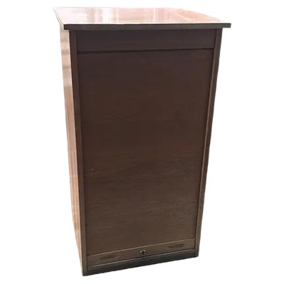 Industrial Tambour Front Cabinet, 1950s For Sale