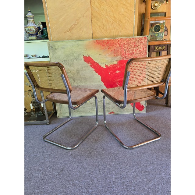 Wood Vintage Mid Century Modern Italy Marcel Breuer Pr Chairs For Sale - Image 7 of 11