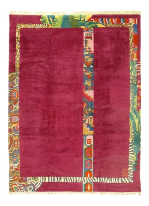 Hand Knotted Vintage Tibetan Rug 9'9'' X 13'1''