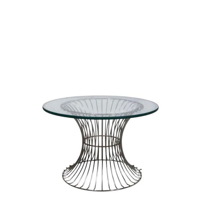 Mid 20th Century Mid 20th Century Space Age Chrome and Glass Side or Coffee Table After Platner For Sale - Image 5 of 14