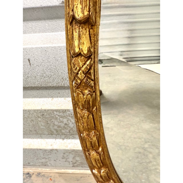 Late 20th Century Late 20th Century Chelsea House French Louis XVI Style Neoclassical Giltwood Oval Wall Mirror For Sale - Image 5 of 7