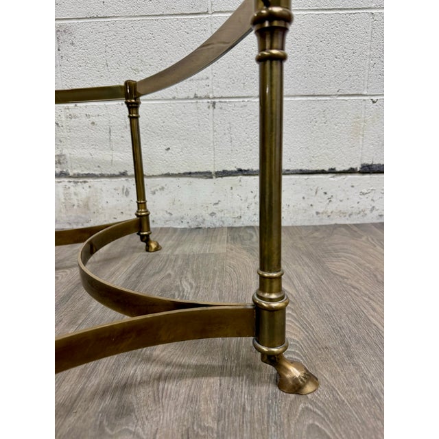 Vintage Mid Century Labarge Style Brass Hexagonal Coffee Table Cocktail Table For Sale - Image 10 of 11
