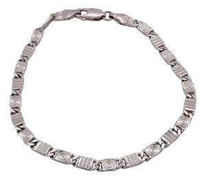 14 Karat White Gold Fancy Link Bracelet