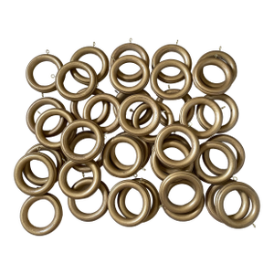 Vintage Wood Curtain Rings Gold Tone. Set of 39