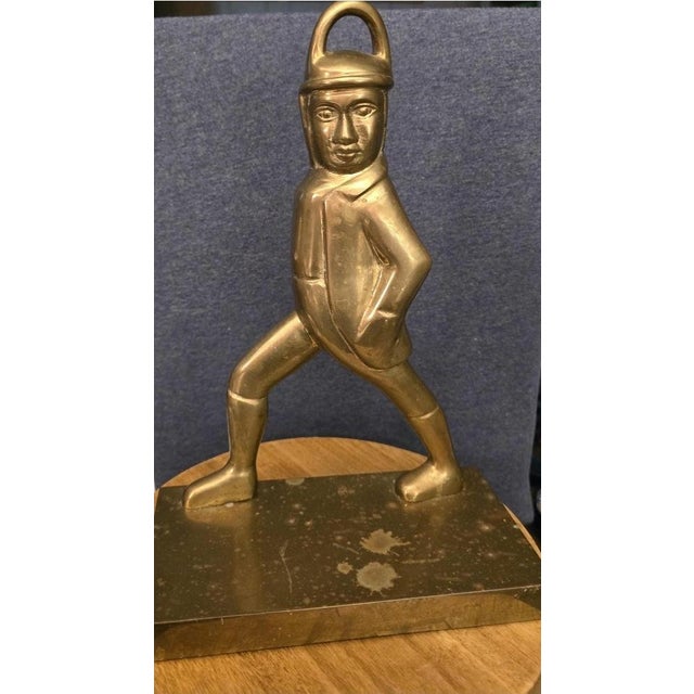 Maitland-Smith Hessian Soldier Style Brass Doorstop A finely crafted decorative doorstop by Maitland-Smith, featuring a...