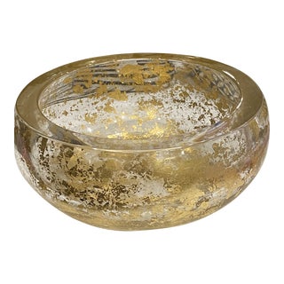 2013 Spring Collection Aerin Lauder 24k Gold Flecked Italian Crystal Bowl For Sale