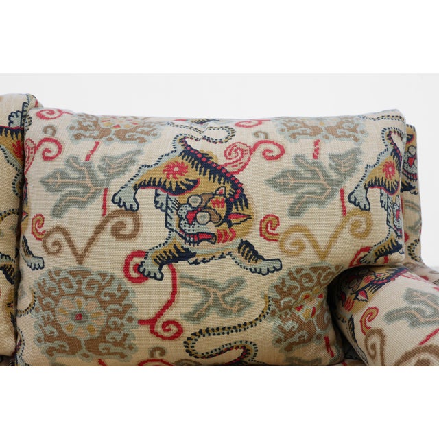 Hollywood Regency 3-Seater Sofa with Lion Motif Upholstery, Italy, 1990s For Sale - Image 9 of 13