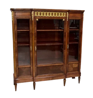 Early 20th Century Louis XVI Style Book Shelf in Cherry & Mahogany