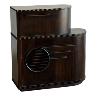 Art Deco Fluted Cocktail Cabinet For Sale