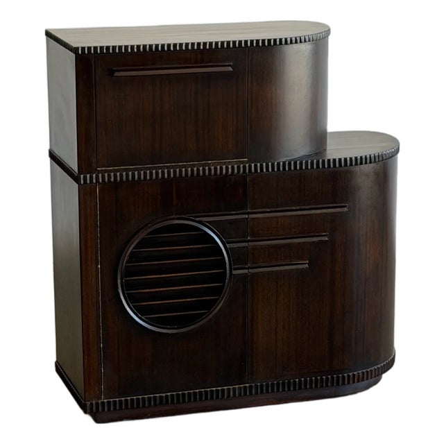 Art Deco Fluted Cocktail Cabinet For Sale