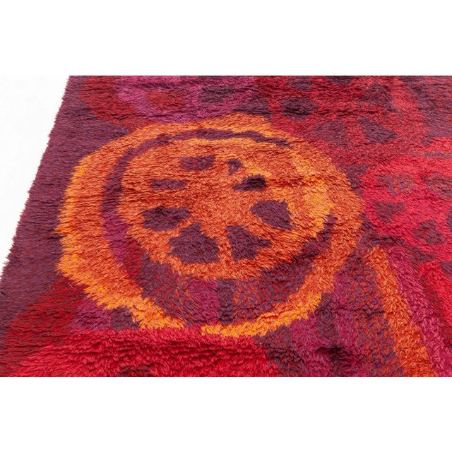Mid-Century Modern Doris Leslie Blau Vintage Swedish Rya Rug For Sale - Image 3 of 9
