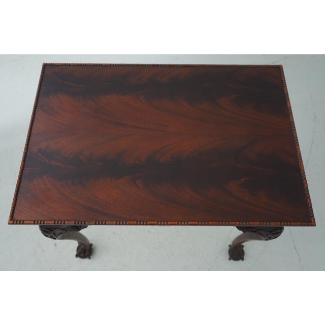 Chippendale High Quality Ball & Claw Chippendale Mahogany Lamp or Tea Table For Sale - Image 3 of 12