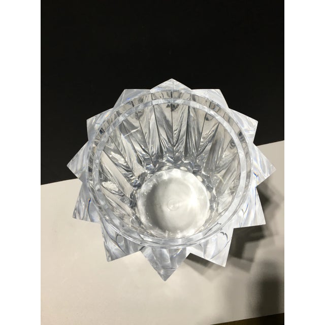 This solid plexiglass wine cooler is 9.5 inches in height The width & Depth are 9 inches The condition is excellent The...